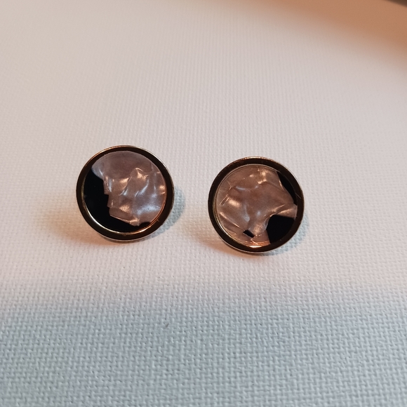 Gold and Black Earrings - Picture 5 of 5